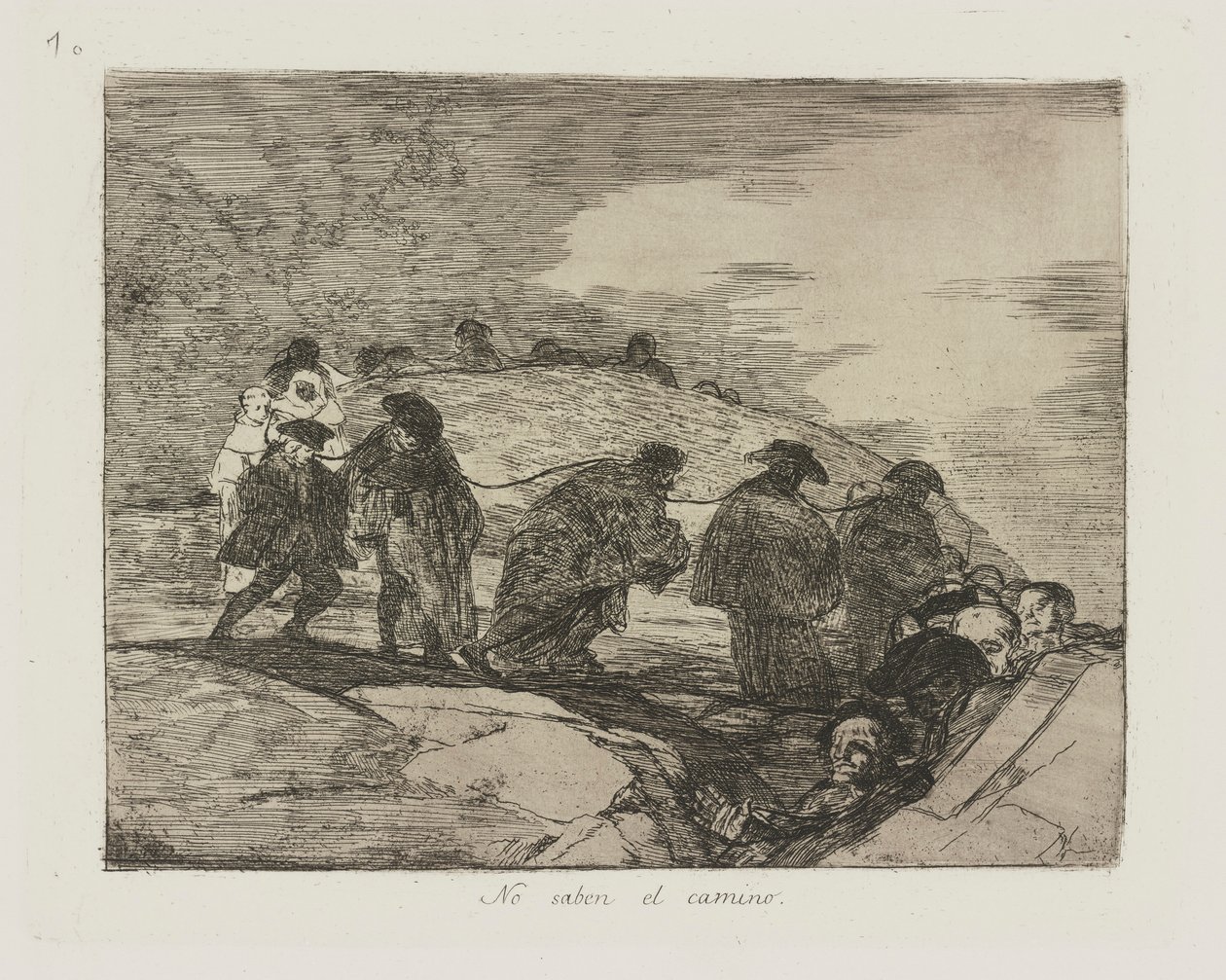 Ingen saben el camino. (De kender ikke vejen.), pl. 70 fra serien Los desastres de la guerra (Krigens katastrofer) af Francisco de Goya