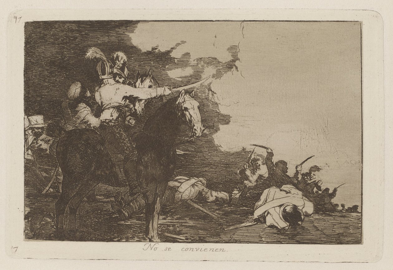 They Do Not Agree, Plade 17 fra The Disasters of War af Francisco de Goya
