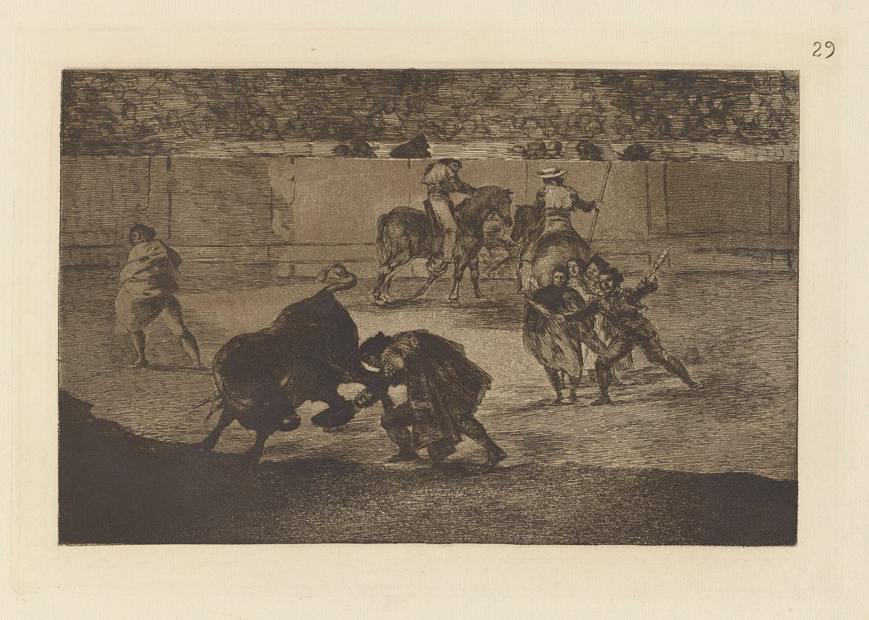 Pepe Illo gør snittet til tyren (Pepe Illo Making the Pass of the af Francisco de Goya