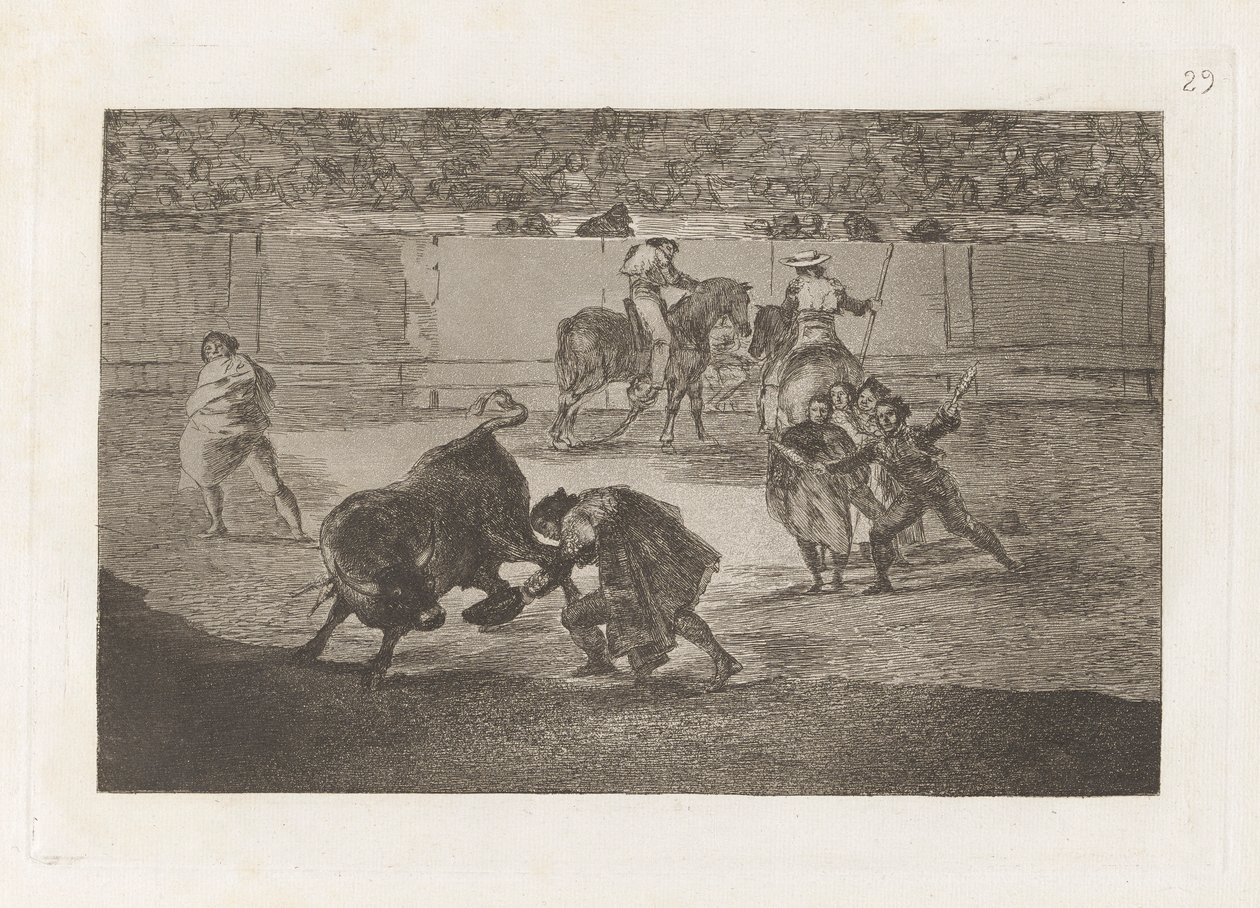 Pepe Illo gør snittet til tyren (Pepe Illo Making the Pass of the af Francisco de Goya