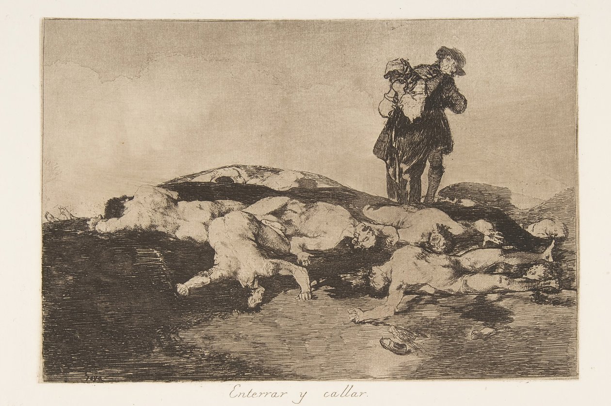 Plade 18 fra The Disasters of War Los Desastres de la Guerra: Bury..., 1810-20, udgivet 1863. af Francisco de Goya