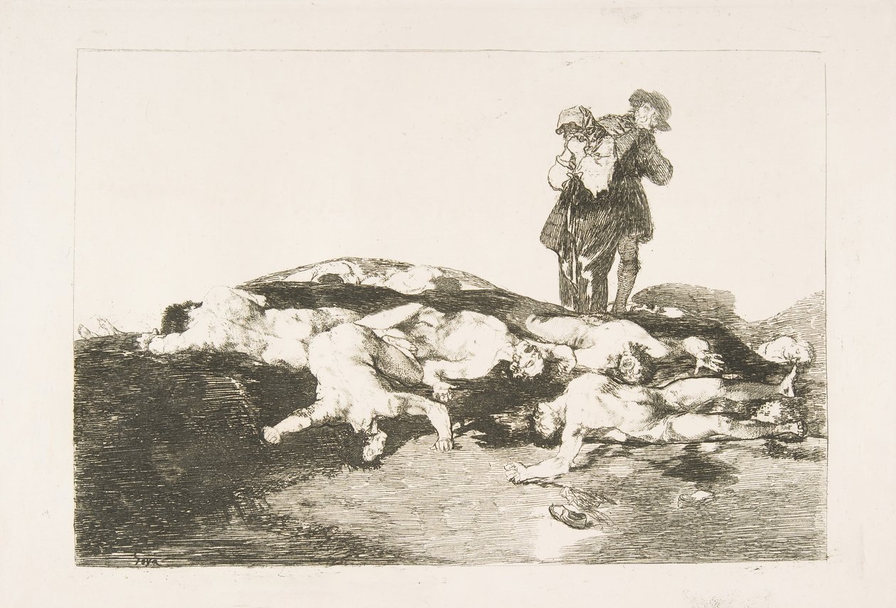 Plade 18 fra The Disasters of War Los Desastres de la Guerra: Begrav dem og hold jer stille..., 1810. af Francisco de Goya