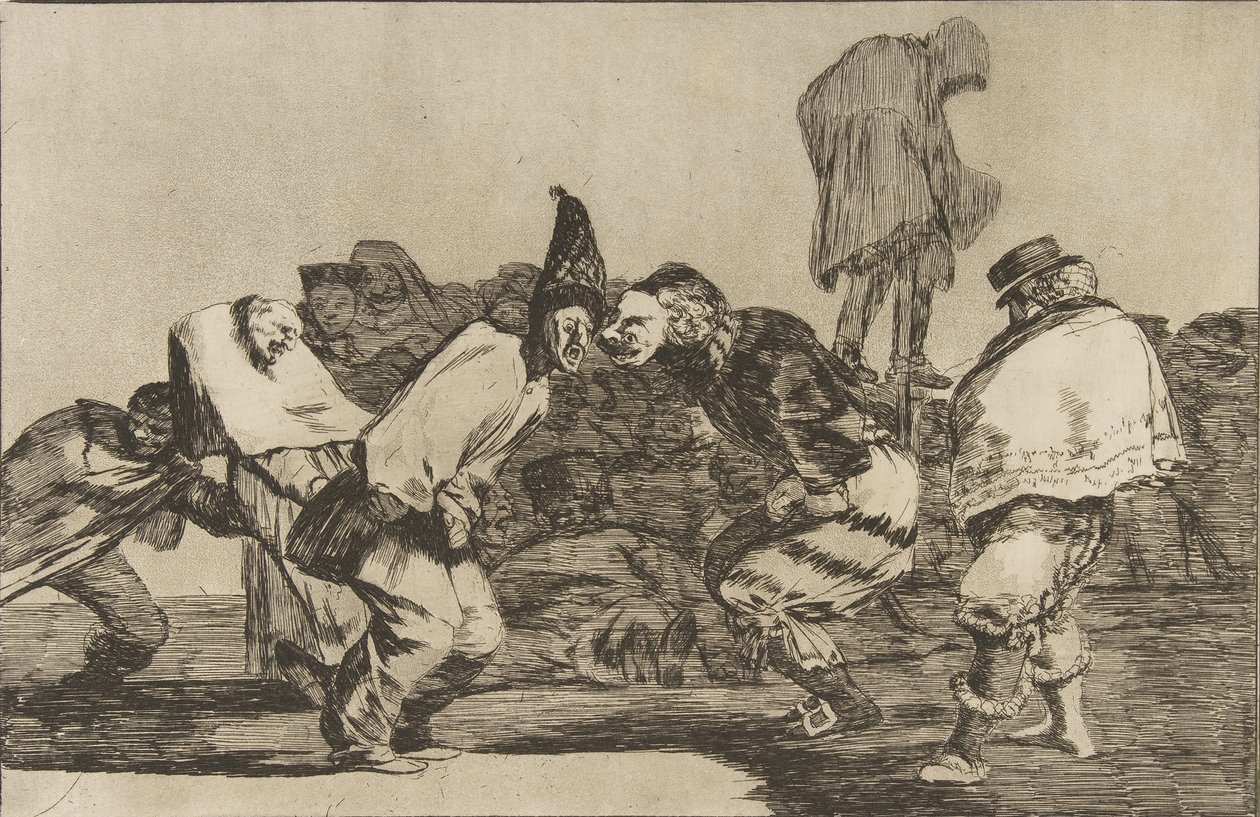 Plade 14 fra Disparates: Carnival Folly, ca. 1816-23 udgivet 1864. af Francisco de Goya