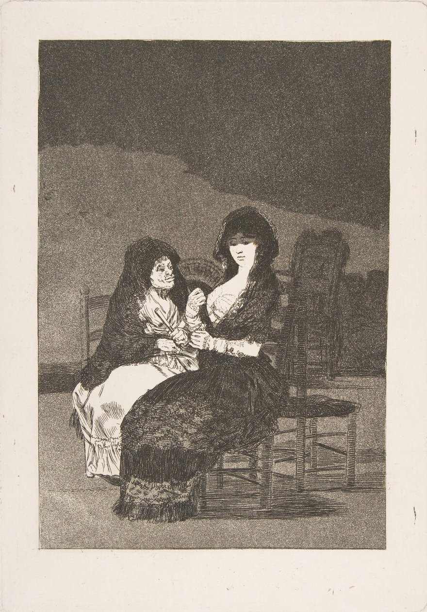 Plade 15 fra Los Caprichos: Pretty Advice Smukke råd, 1799. af Francisco de Goya