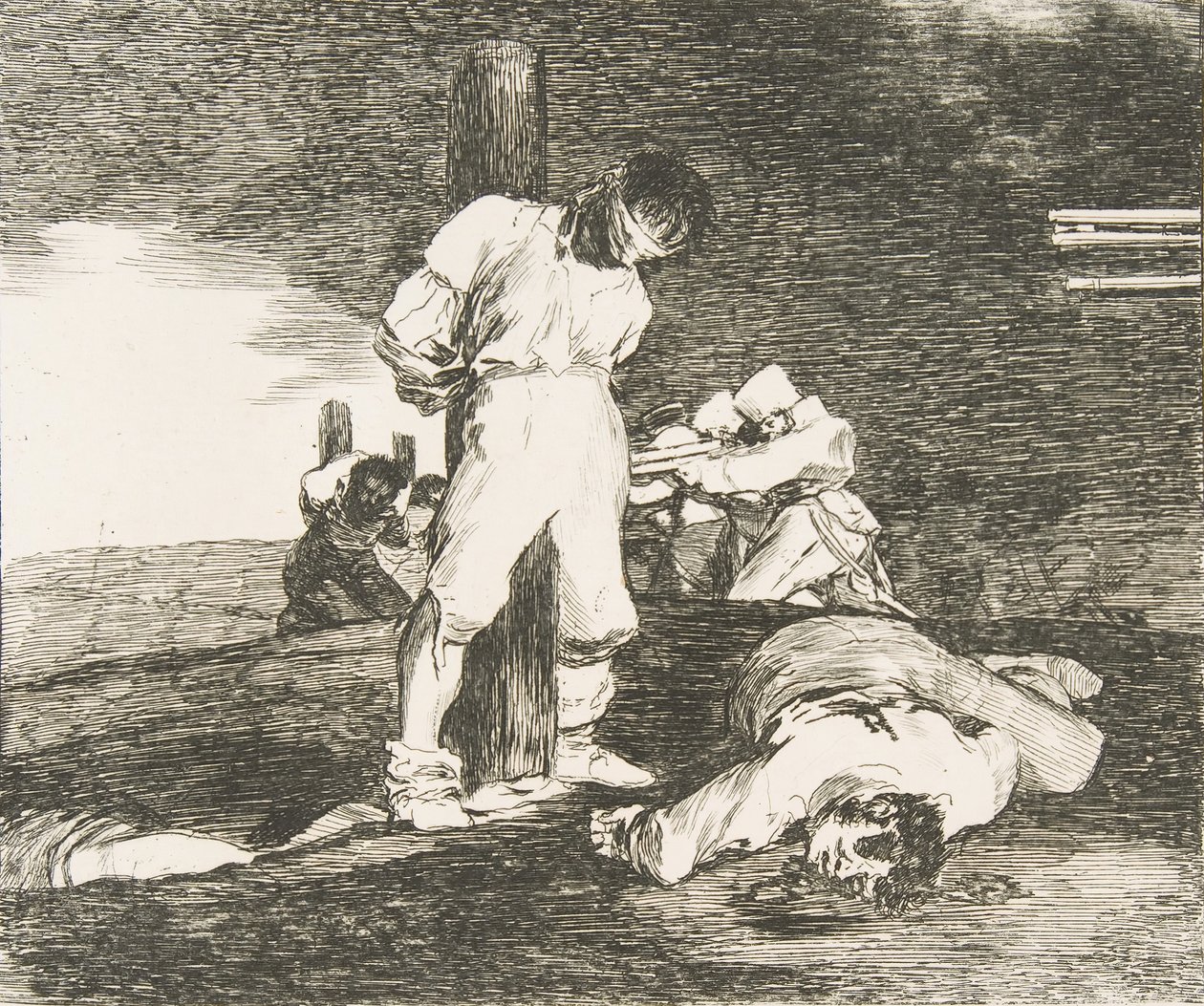 Plade 15 fra The Disasters of War Los Desastres de la Guerra: Og der er ingen hjælp...., 1810. af Francisco de Goya