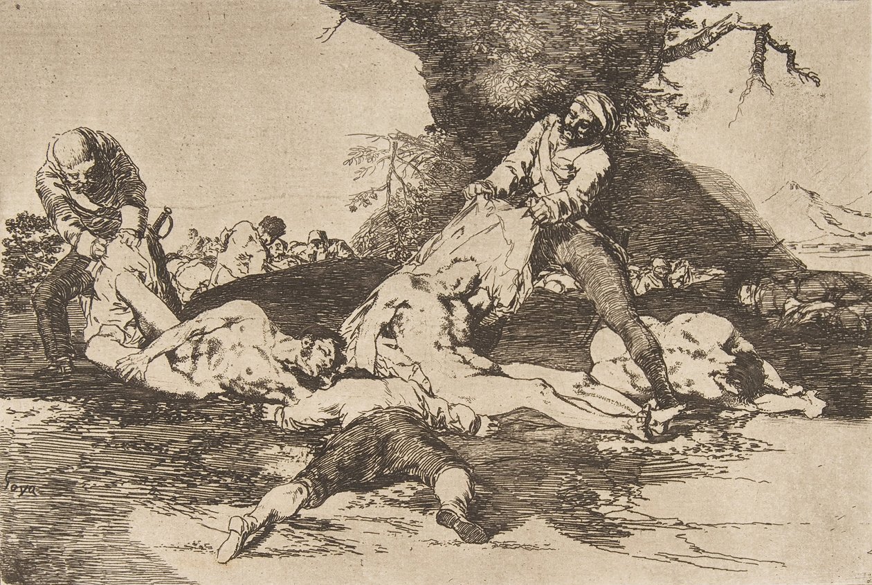 Plade 16 fra The Disasters of War Los Desastres de La Guerra: They ..., 1810 udgivet 1863. af Francisco de Goya