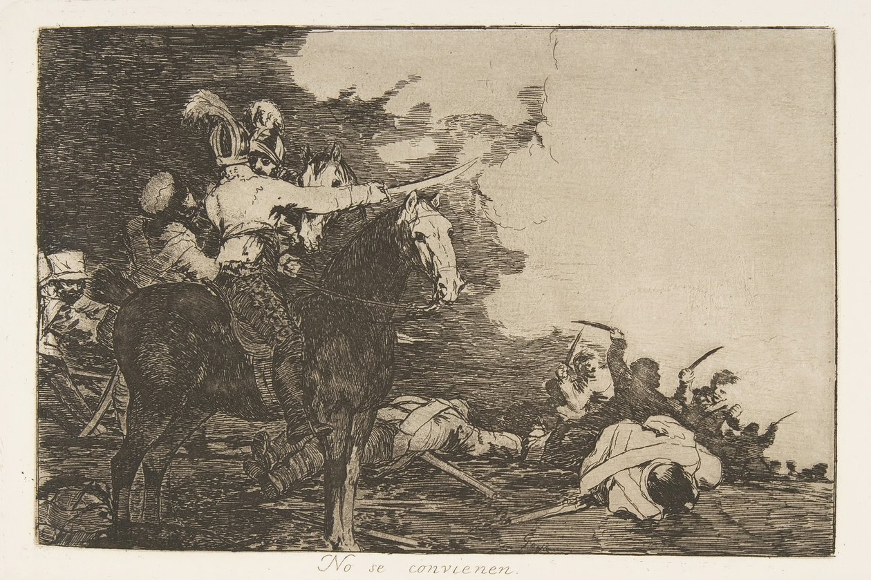 Plade 17 fra The Disasters of War Los Desastres de la Guerra: They ..., 1810 udgivet 1863. af Francisco de Goya