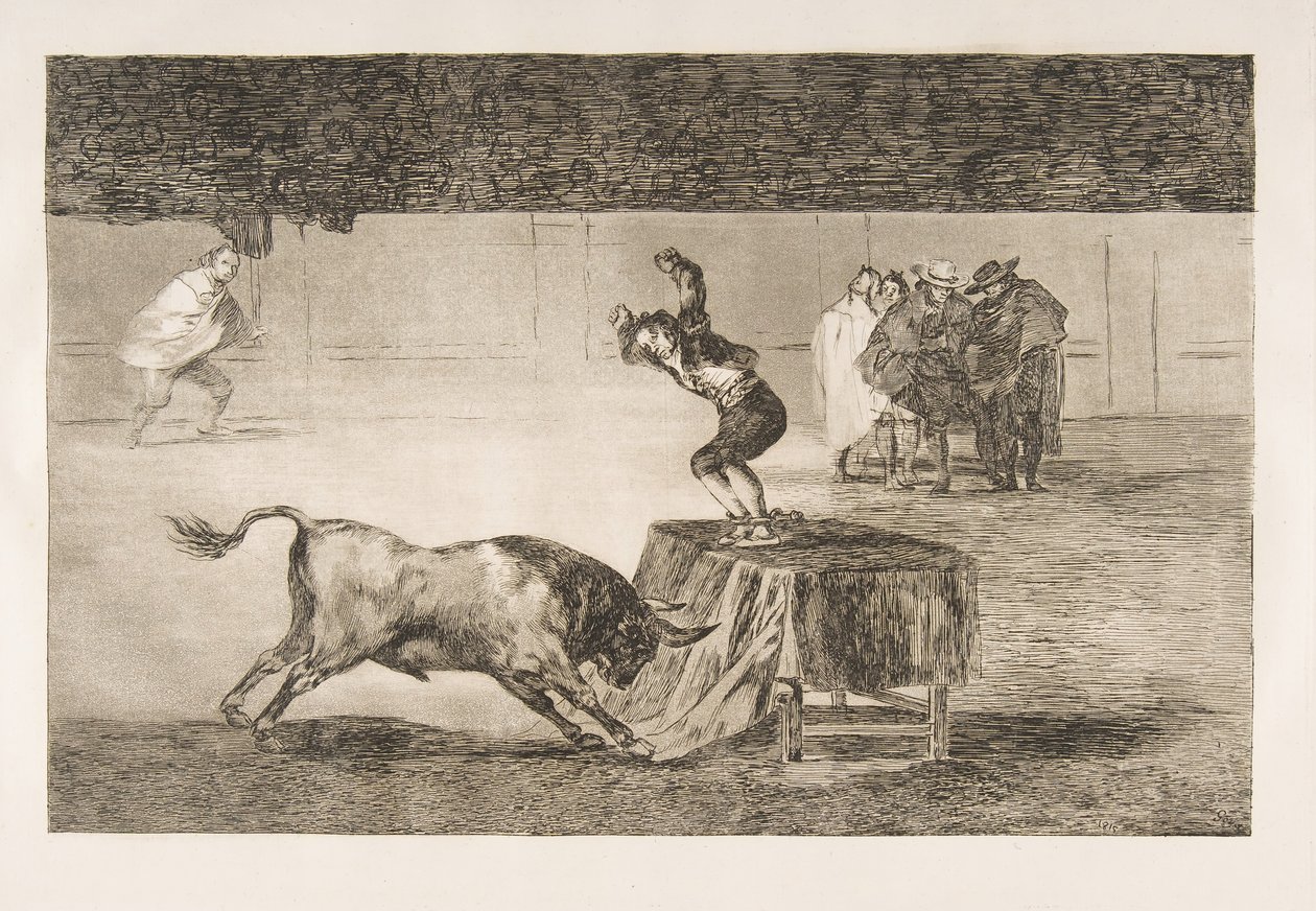 Tauromaquia-plade 19: Endnu en galskab af ham i samme ring., 1816. af Francisco de Goya