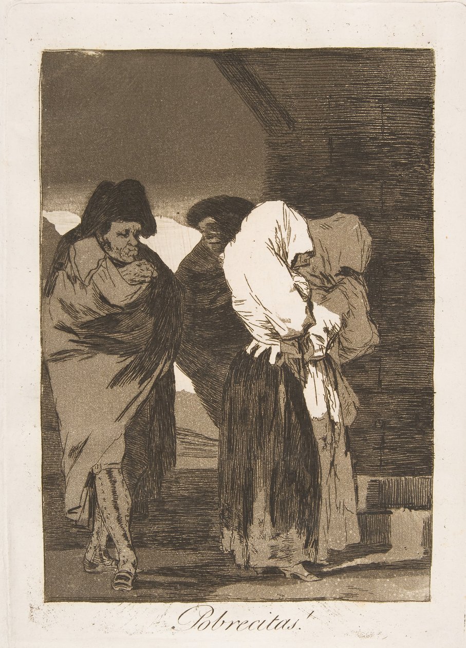 Tallerken 22 fra Los Caprichos: Stakkels små piger! Pobrecitas!, 1799. af Francisco de Goya