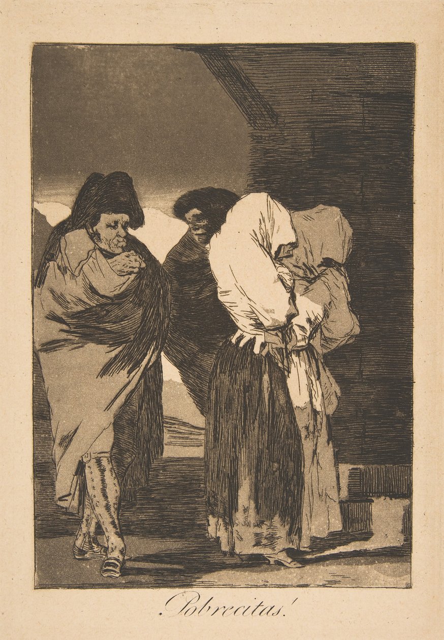 Tallerken 22 fra Los Caprichos: Stakkels små piger! Probrecitas!, 1799, posthumt indtryk. af Francisco de Goya