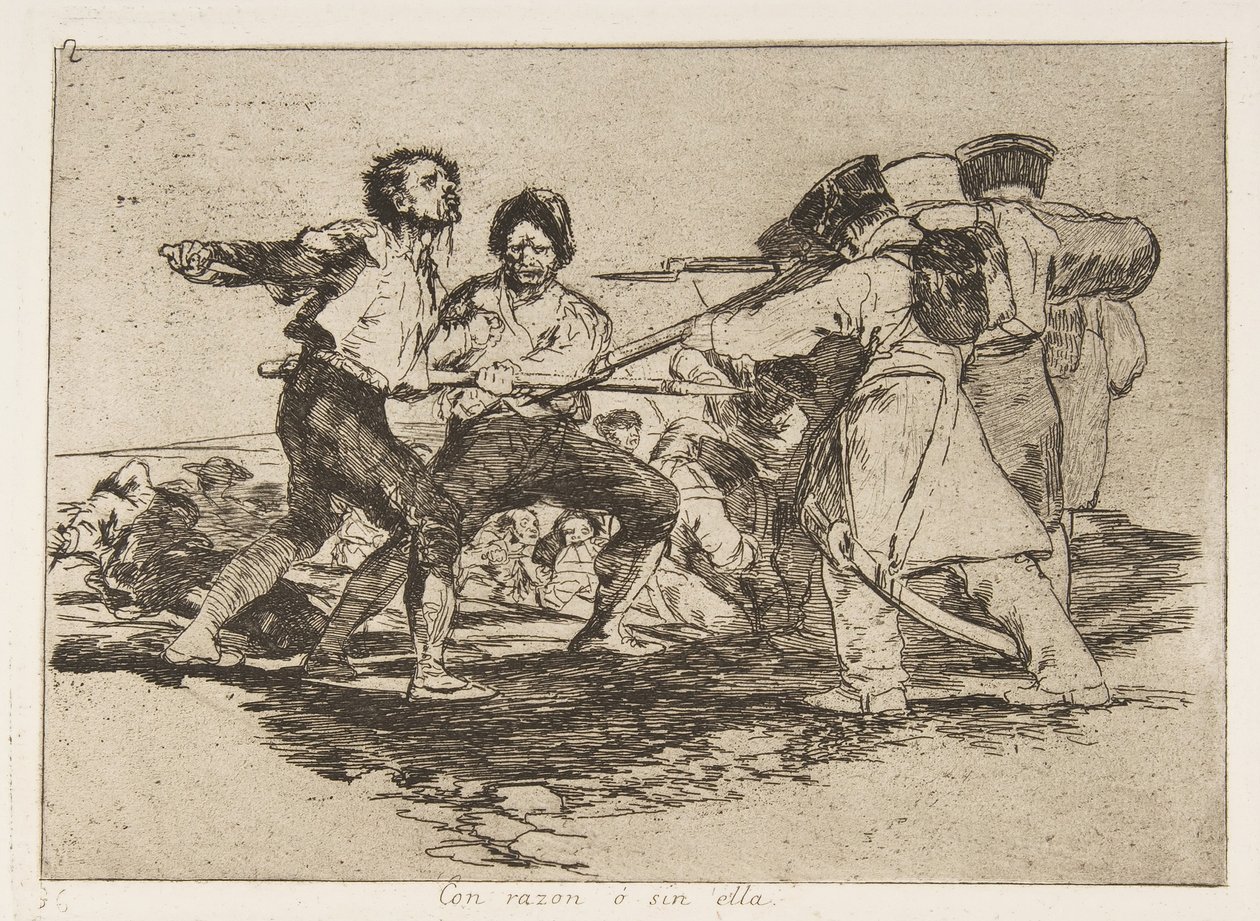 Plade 2 fra The Disasters of War Los Desastres de la Guerra: Rightl..., 1810 udgivet 1863. af Francisco de Goya