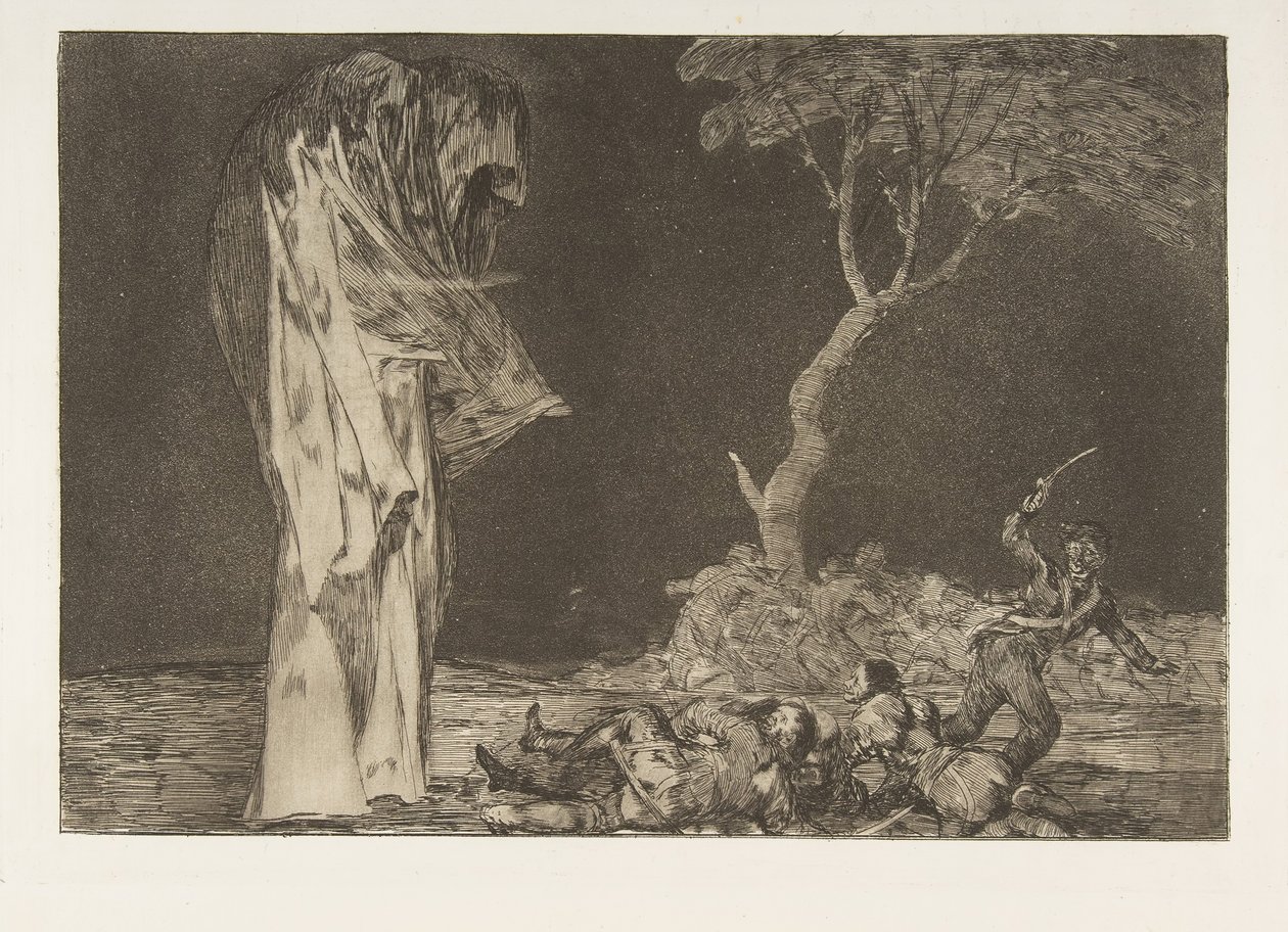 Plade 2 fra Disparates: Folly of Fear, ca. 1816-23 udgivet 1864. af Francisco de Goya