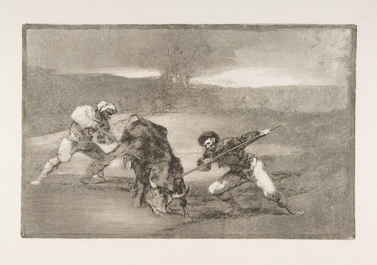 Tauromaquia-plade 2: En anden måde at jage på til fods, 1816. af Francisco de Goya