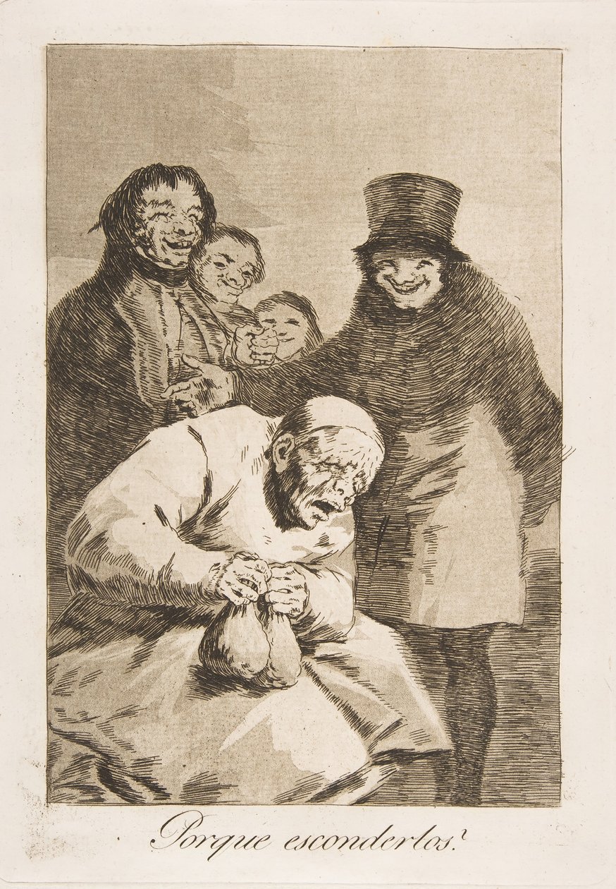 Plade 30 fra Los Caprichos: Hvorfor skjule dem af Francisco de Goya