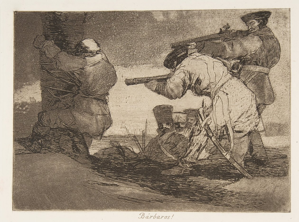 Plade 38 fra The Disasters of War Los Desastres de La Guerra: Barba..., 1810 udgivet 1863. af Francisco de Goya