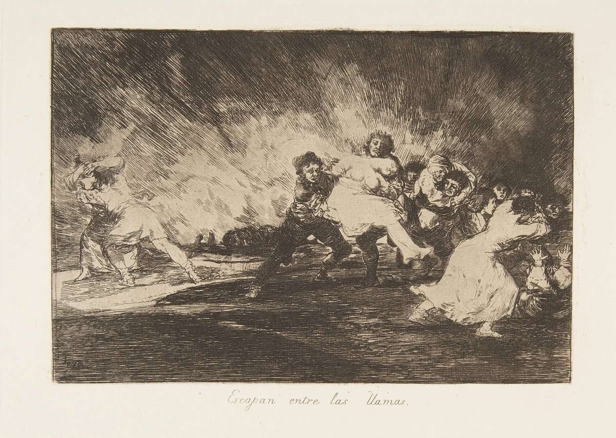 Plade 41 fra The Disasters of War Los Desastres de La Guerra: They ..., 1810 udgivet 1863. af Francisco de Goya