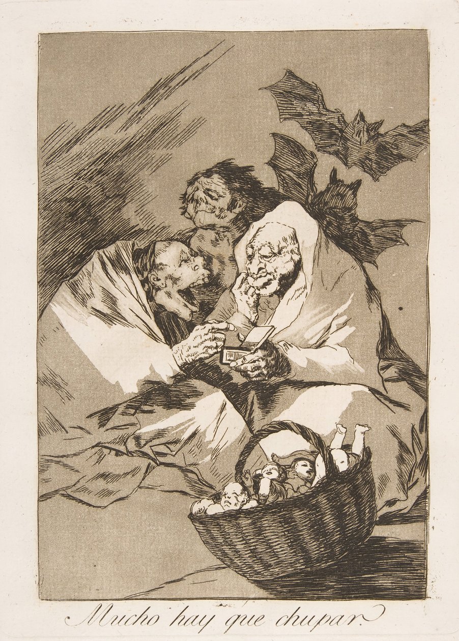 Tallerken 45 fra Los Caprichos: Der er masser at suge af Francisco de Goya