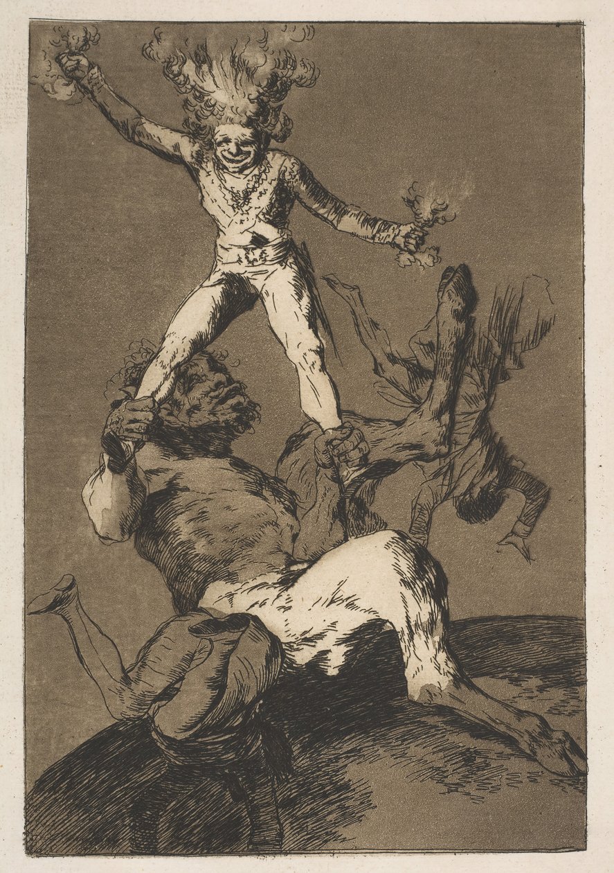 Plade 56 fra Los Caprichos: At stige og falde Subir y bajar., 1799. af Francisco de Goya