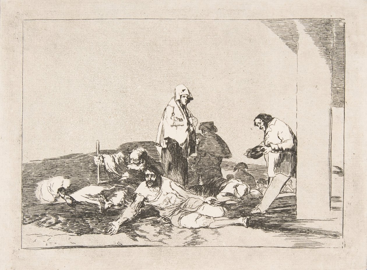 Plade 58 fra The Disasters of War Los Desastres de la Guerra: Det nytter ikke at græde ..., 1811-12. af Francisco de Goya