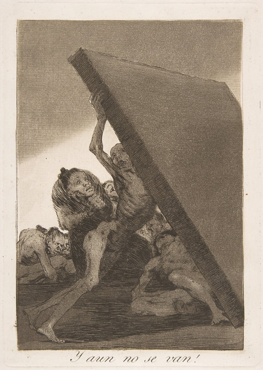 Plade 59 fra Los Caprichos: Og stadig går de ikke! Y aun no se van!, 1799. af Francisco de Goya