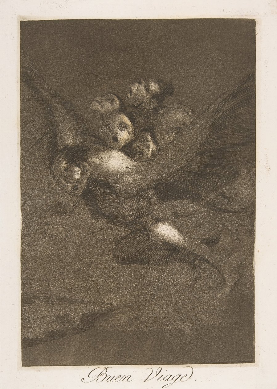 Plade 64 fra Los Caprichos: Bon voyage Bon Voyage., 1799. af Francisco de Goya