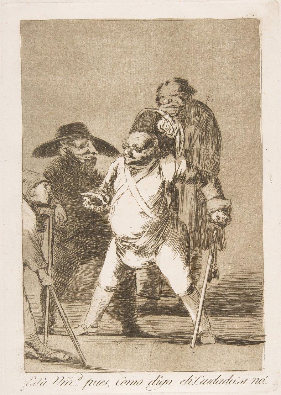 Plade 76 fra Los Caprichos: Du forstår... ja, som jeg siger... eh! Pas på! ellers..., 1799. af Francisco de Goya
