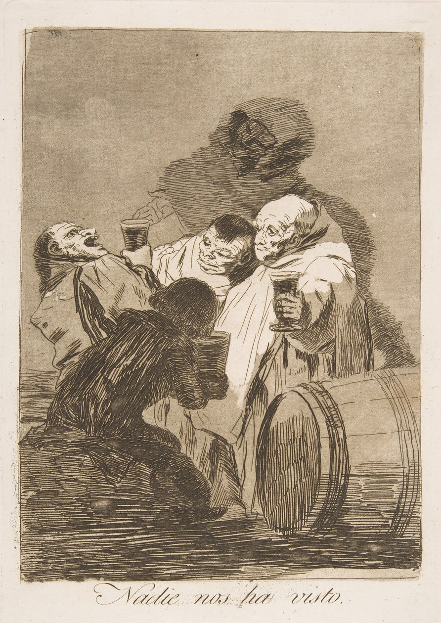 Tavle 79 fra Los Caprichos: Ingen har set os. Ingen har set os., 1799. af Francisco de Goya