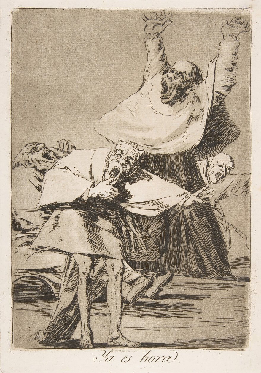 Tavle 80 fra Los Caprichos: Det er tid Ya es hora., 1799. af Francisco de Goya