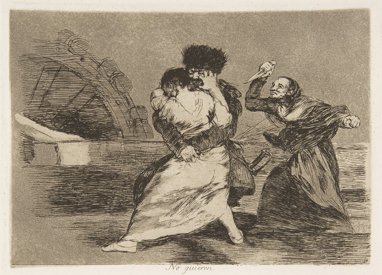 Plade 9 fra The Disasters of War Los Desastres de la Guerra: They d..., 1810 udgivet 1863. af Francisco de Goya
