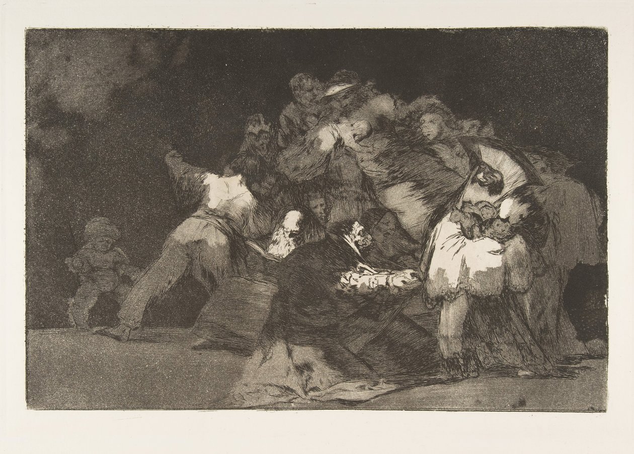 Plade 9 fra Disparates:General dårskab, ca. 1816-23 udgivet 1864. af Francisco de Goya