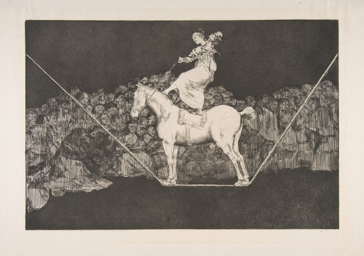 Plade B fra Disparates:Punctual Folly, ca. 1816-23 udgivet før 1877. af Francisco de Goya