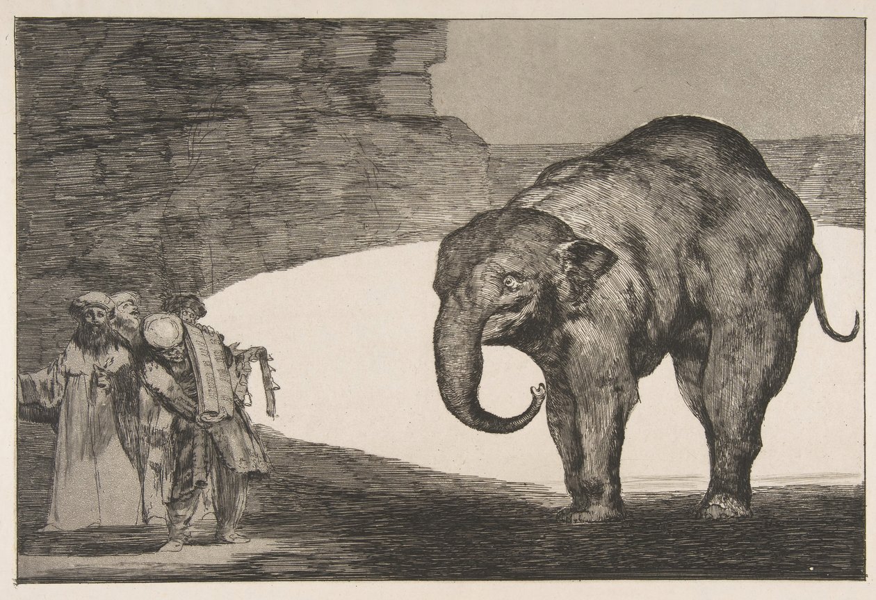 Plade C fra Disparates: Animal Folly, ca. 1816-23 udgivet før 1877. af Francisco de Goya