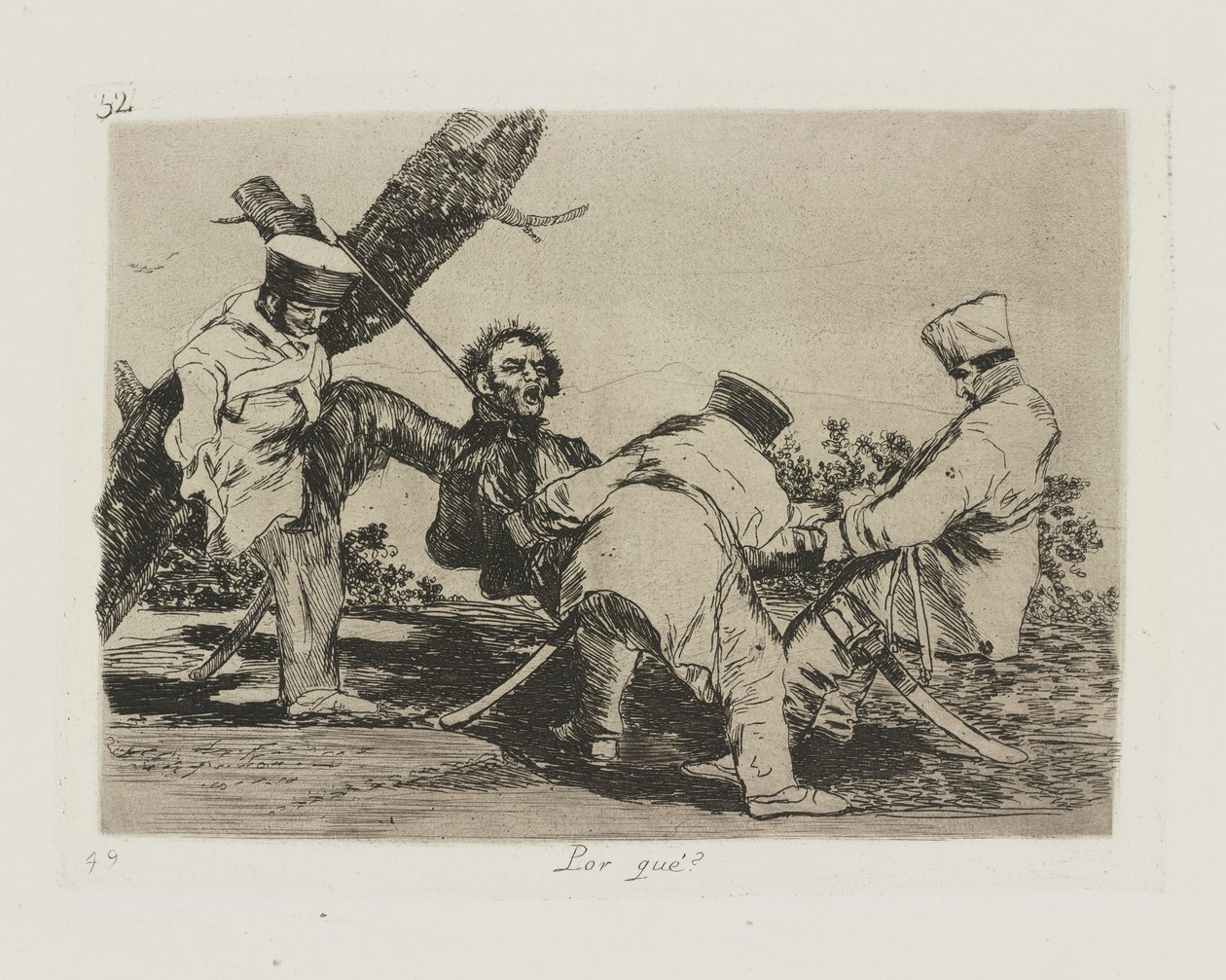Hvorfor?? (Hvorfor?), pl. 32 fra serien The Disasters of War af Francisco de Goya