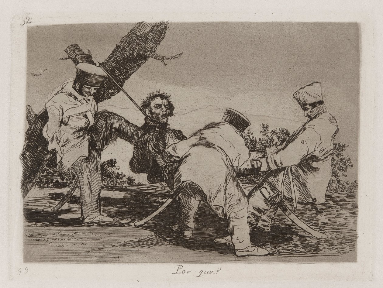 Hvorfor [sic]? (Hvorfor?), Plade 32 fra The Disasters of War af Francisco de Goya