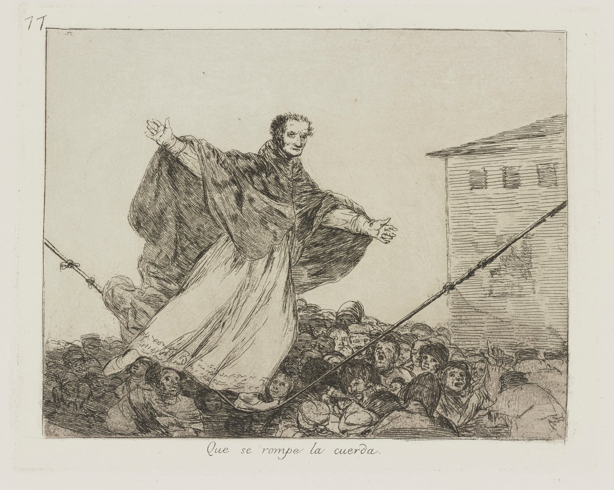 Rebet knækker. (Må ledningen knække.), pl. 77 fra serien The Disasters of War af Francisco de Goya