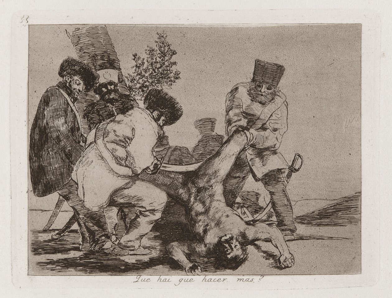 Hvad [sic] er der at gøre mere? (What More Can Be Done?), Plade 33 fra The Disasters of War af Francisco de Goya