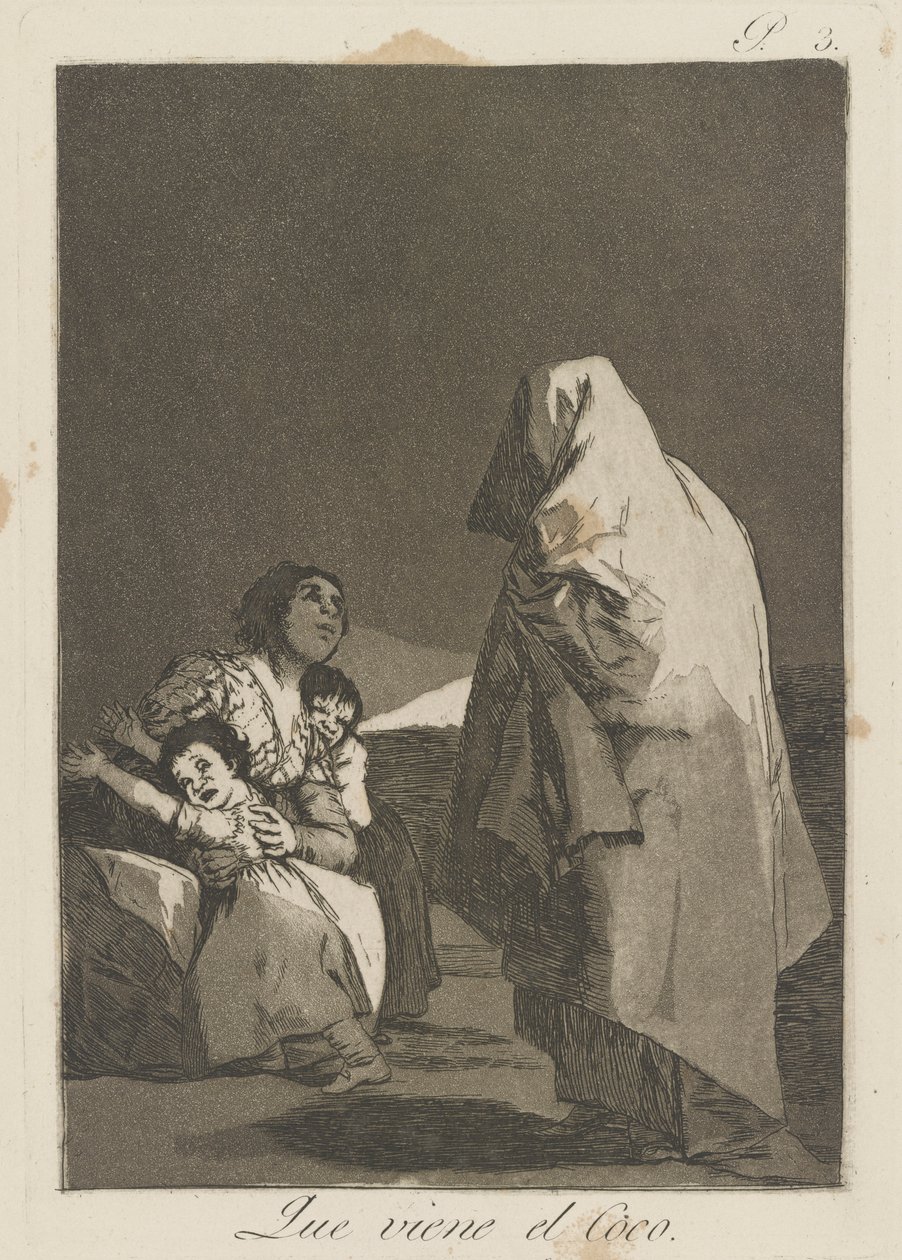 Den gale mand kommer (Here Comes the Bogey-Man.), pl. 3 fra serien The Caprices af Francisco de Goya