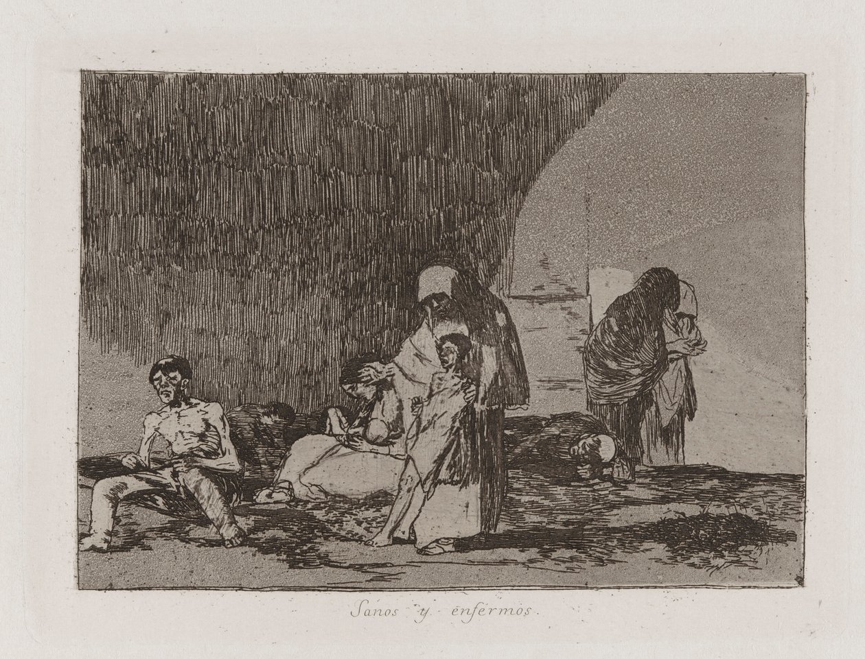 The Healthy and the Sick, Plade 57 fra The Disasters of War af Francisco de Goya
