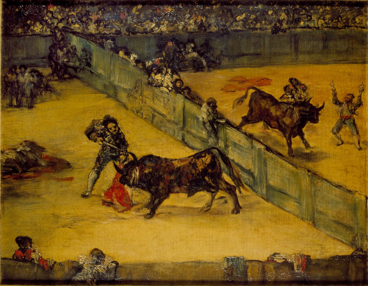 Scene ved en tyrefægtning: Division de place, c1800-tallet af Francisco de Goya