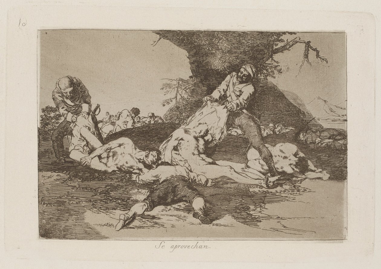 Se aprovechan (De gør brug af dem), pl. 16 fra serien Los desastres de la guerra (Krigens katastrofer) af Francisco de Goya