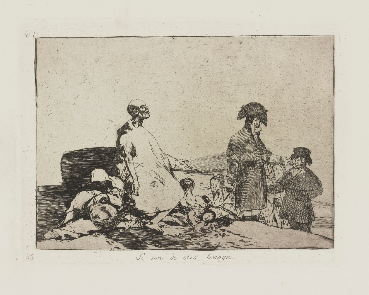 Hvis de er af anden slægt. (Måske er de af anden race.), pl. 61 fra serien The Disasters of War af Francisco de Goya