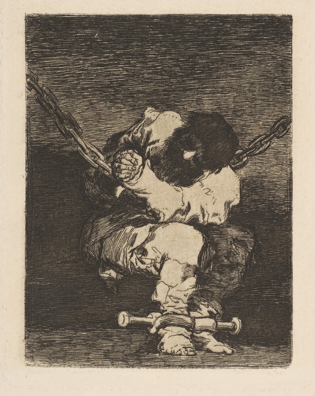 Varetægtsfængslingen er lige så barbarisk som forbrydelsen Sikkerhed lige så barbarisk som kriminalitet, ca. 1815. af Francisco de Goya