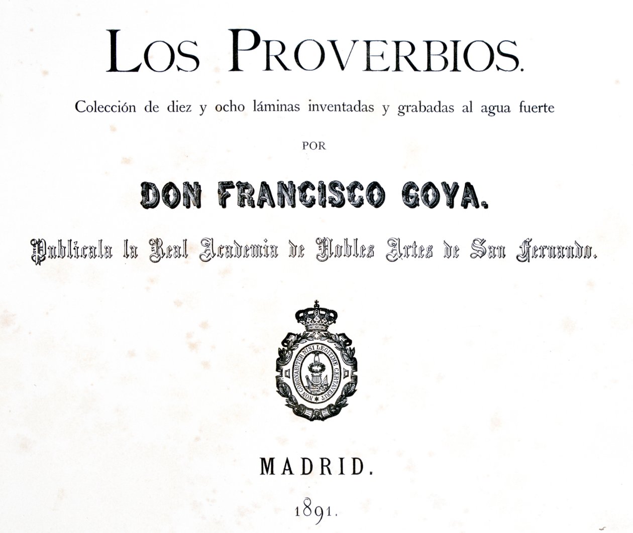 Titelblad til Los Proverbios eller Ordsprog, 1819-1823 af Francisco de Goya