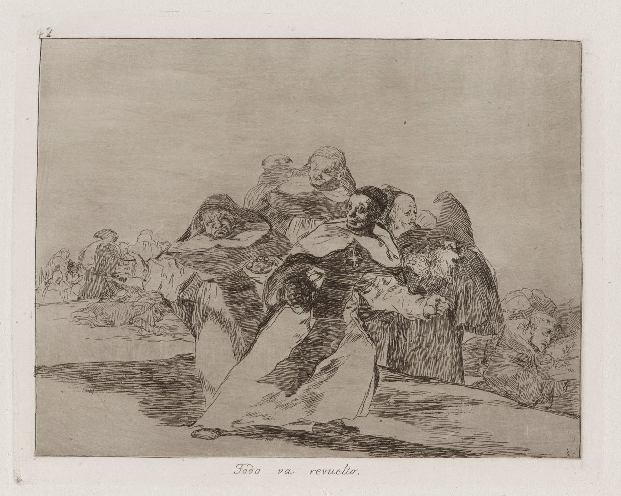 Alt er topsy-turvy, Plade 42 fra The Disasters of War af Francisco de Goya