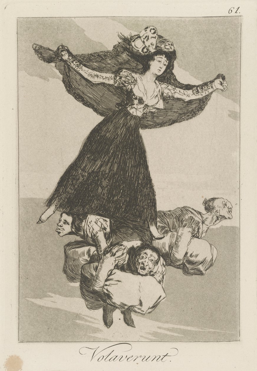 Volaverunt. (De er fløjet.), pl. 61 fra serien Los caprichos af Francisco de Goya