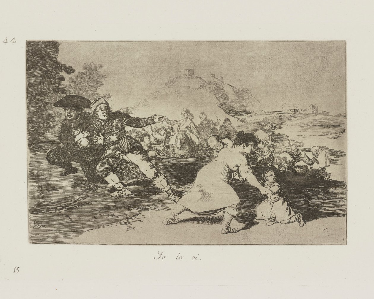 Jeg så det. (Jeg så det.), pl. 44 fra serien The Disasters of War af Francisco de Goya