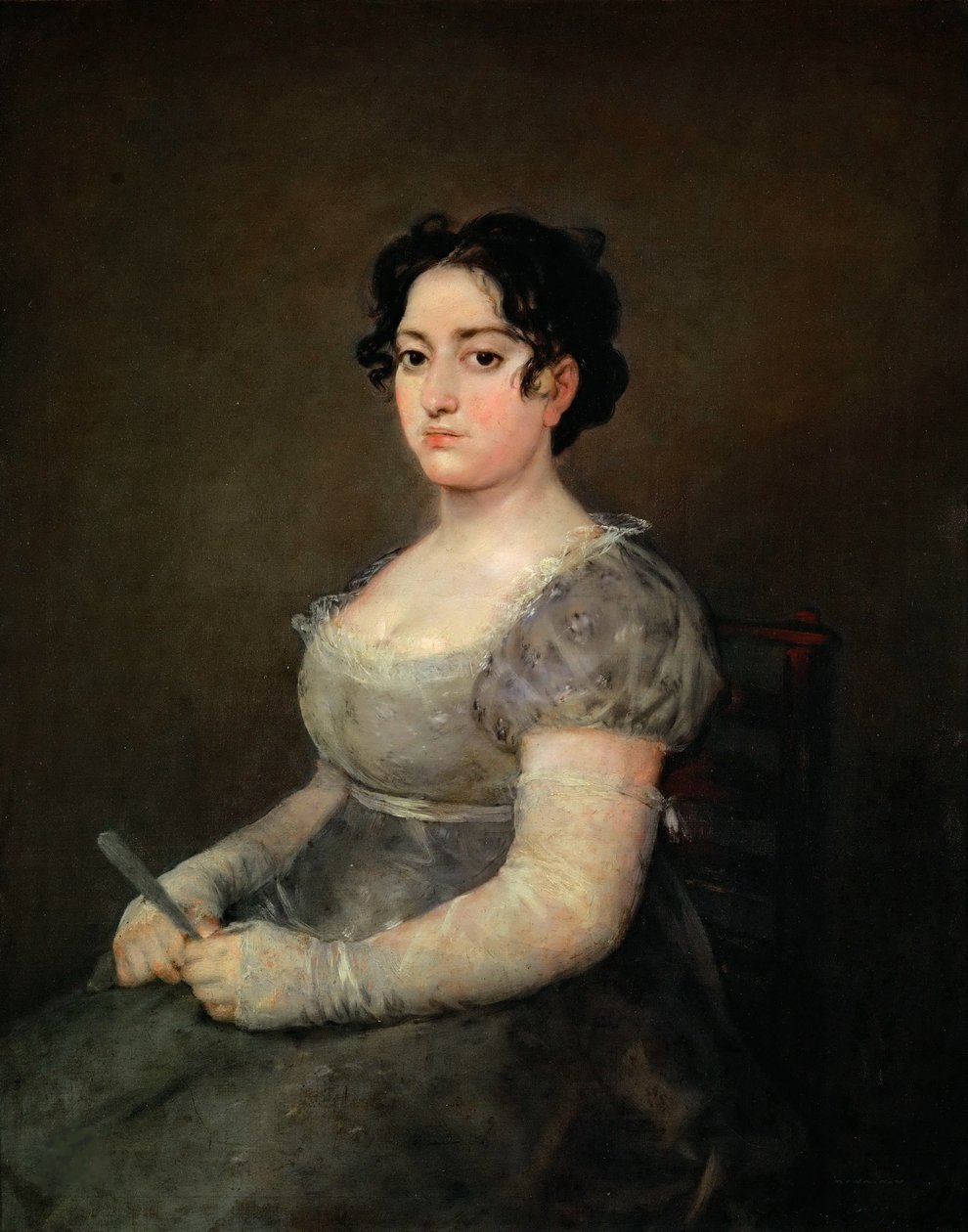 Portræt af en dame med vifte, 1806-1807. af Francisco Goya de