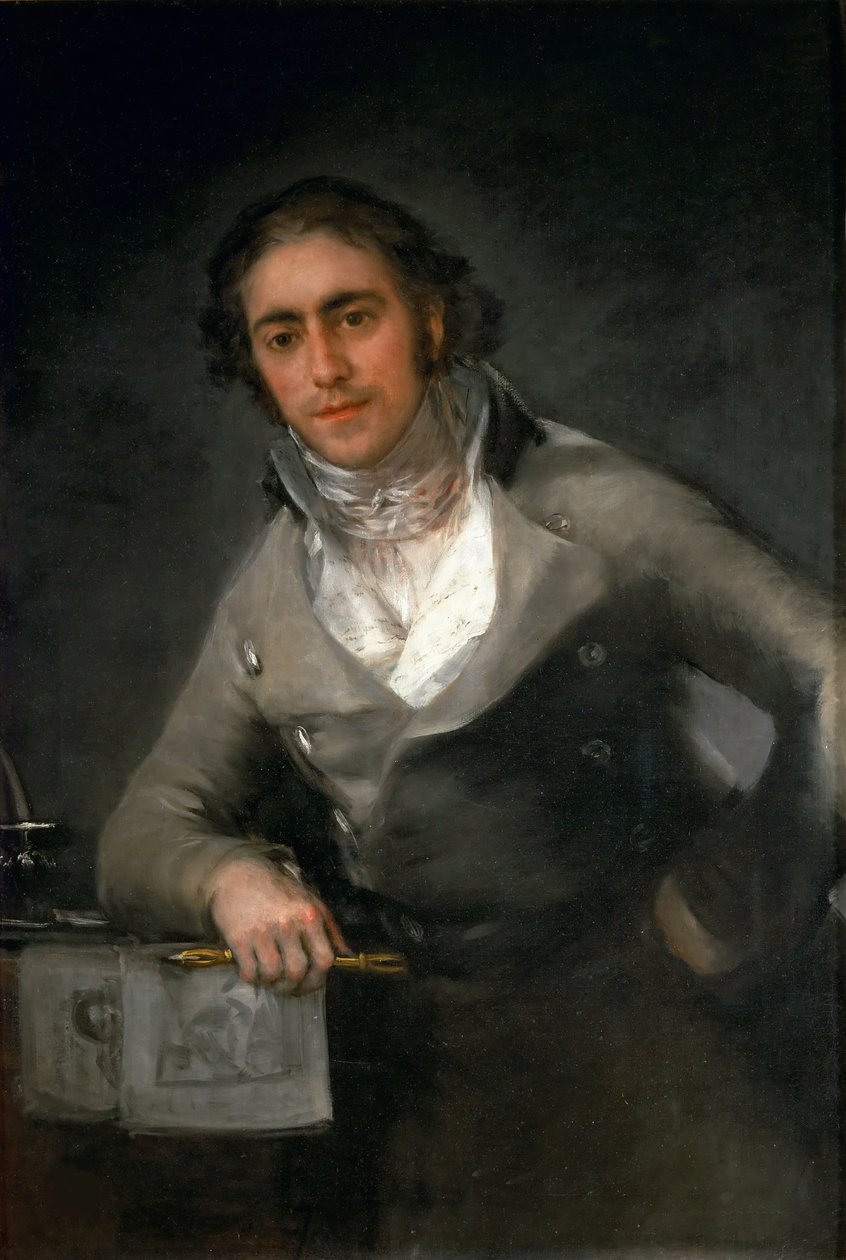 Portræt af en mand Evaristo Pérez de Castro, ca 1806. af Francisco Goya de