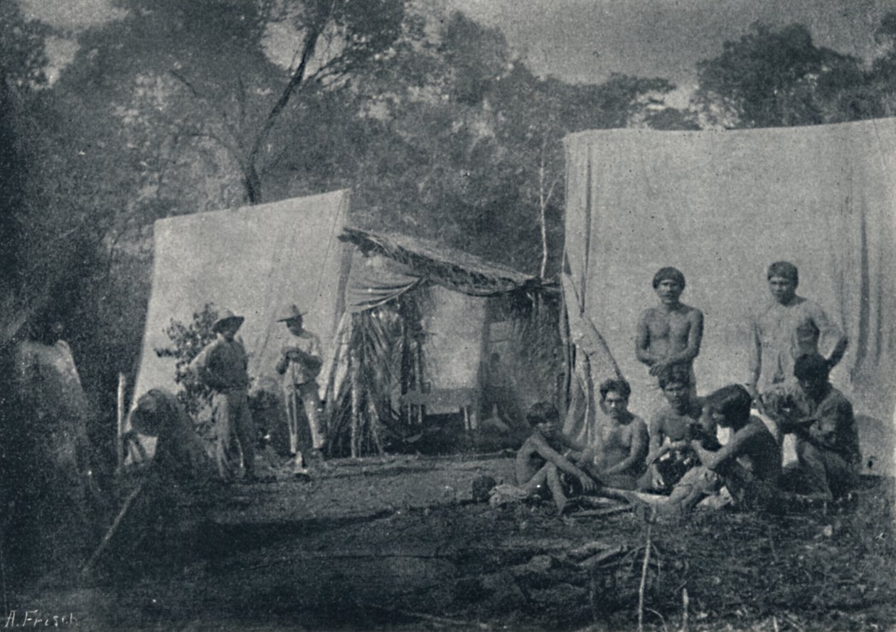 Guaranys besøger en lejr, 1895 af Francisco Henszler