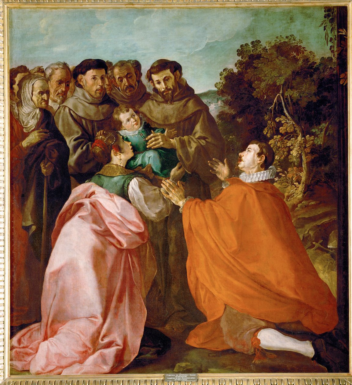 Barnet Bonaventura, der blev helbredt af den hellige Frans ... af Francisco Herrera